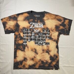 Mens The Legend of Zelda XL T Shirt Bleached Tie Dye Nintendo